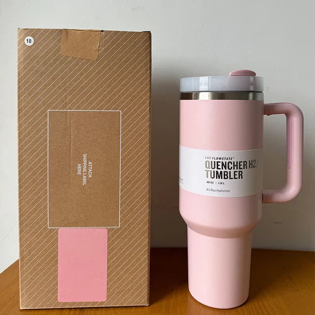 Insulated Stainless Steel Travel Mug, Large 40oz with Handle and Leak-Proof Lid