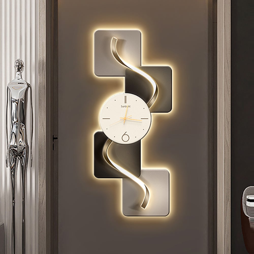 Large Geometric Wall Clock  Silent Movement Design