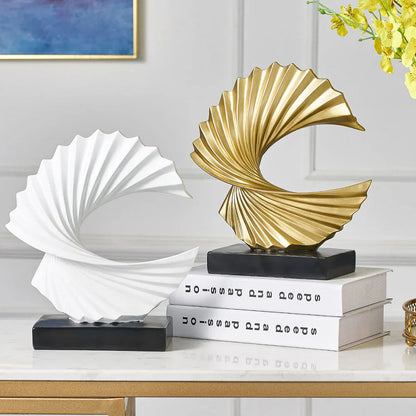 Sleek Half Moon Sculpture, Modern Moon Decor for Home and Office