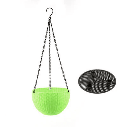 Braided Plant Hanging Basket with Chain, Suitable for Balcony and Garden