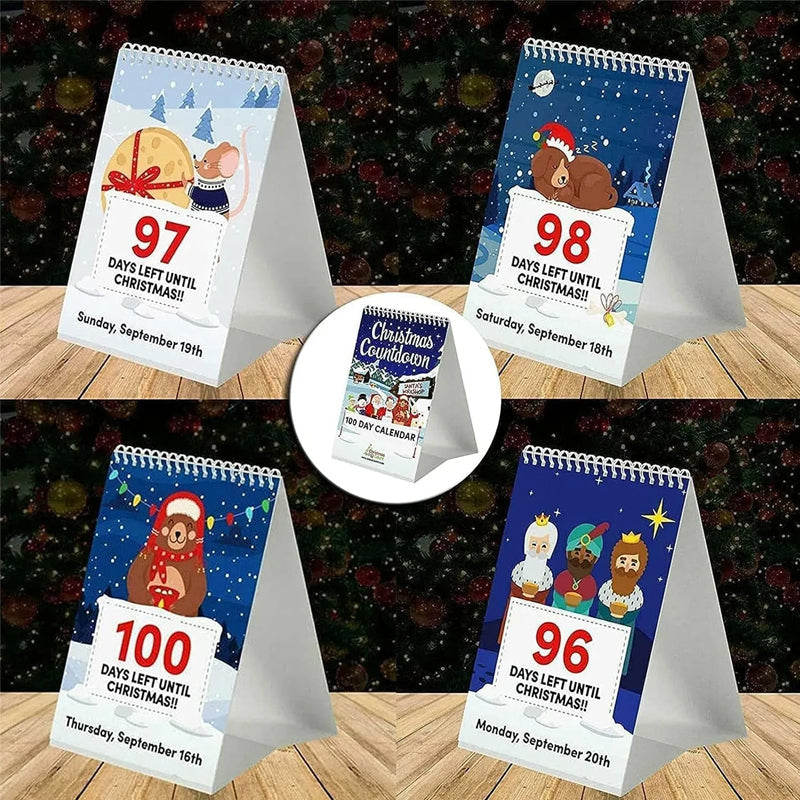 Foldable Christmas Countdown Calendar 100-Day Holiday Display