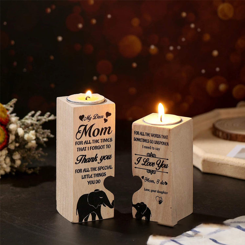 Wooden Friendship Candle Holder Gift Decor