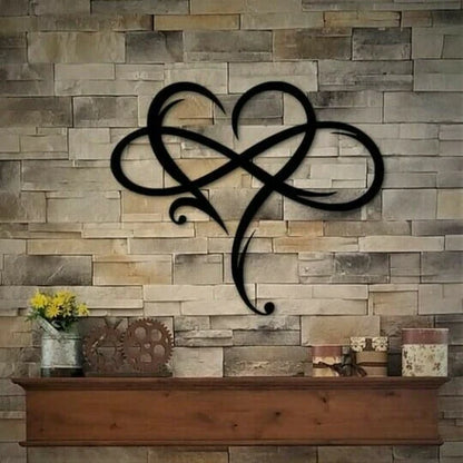 Decorative Iron Wall Art, Infinity Heart Design