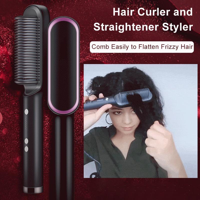 Hair Straightener Brush Frizz Control & Silky Smooth Finish