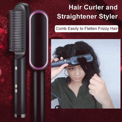 Hair Straightener Brush Frizz Control & Silky Smooth Finish