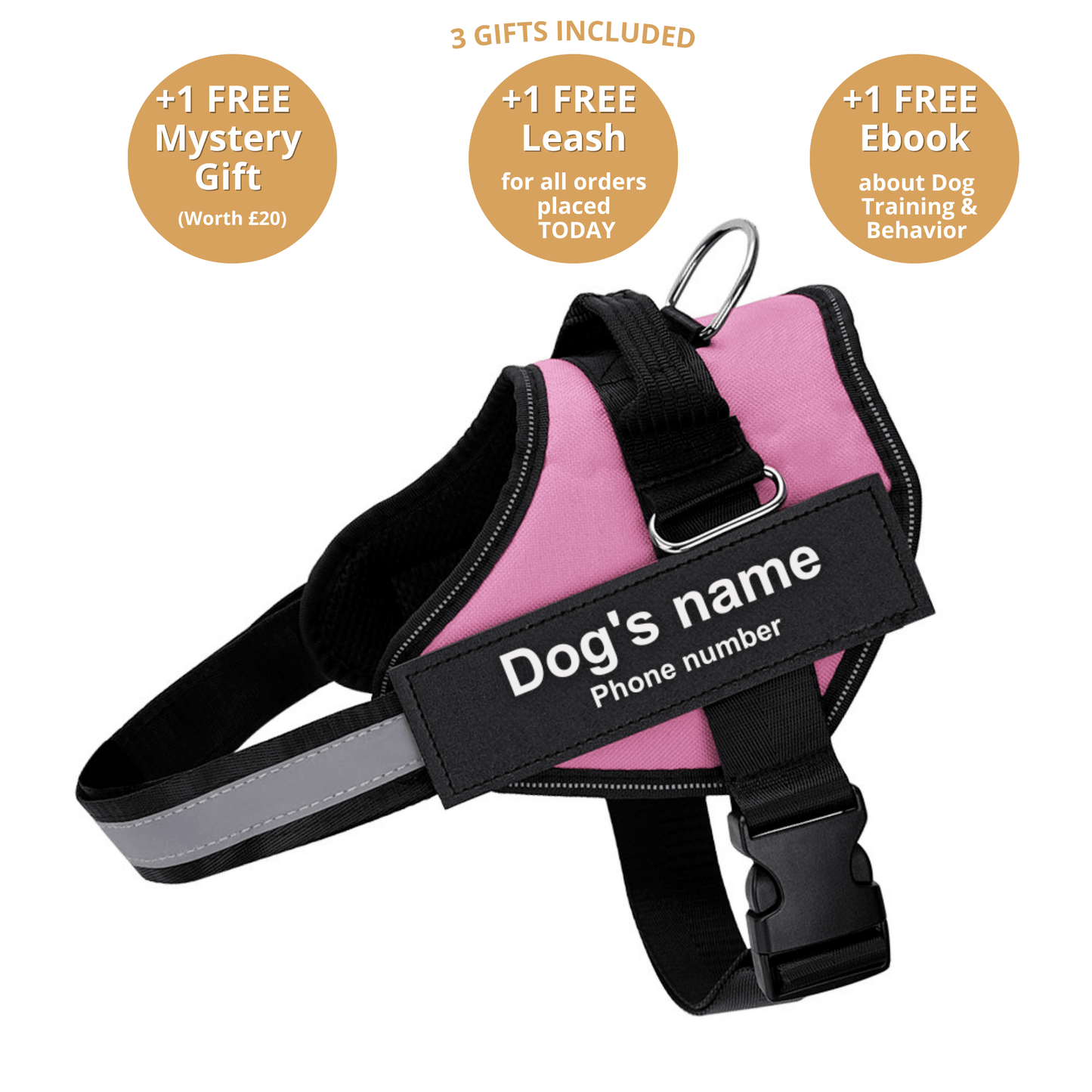 Personalized No-Pull Dog Harness  Waterproof, Reflective & Customizable