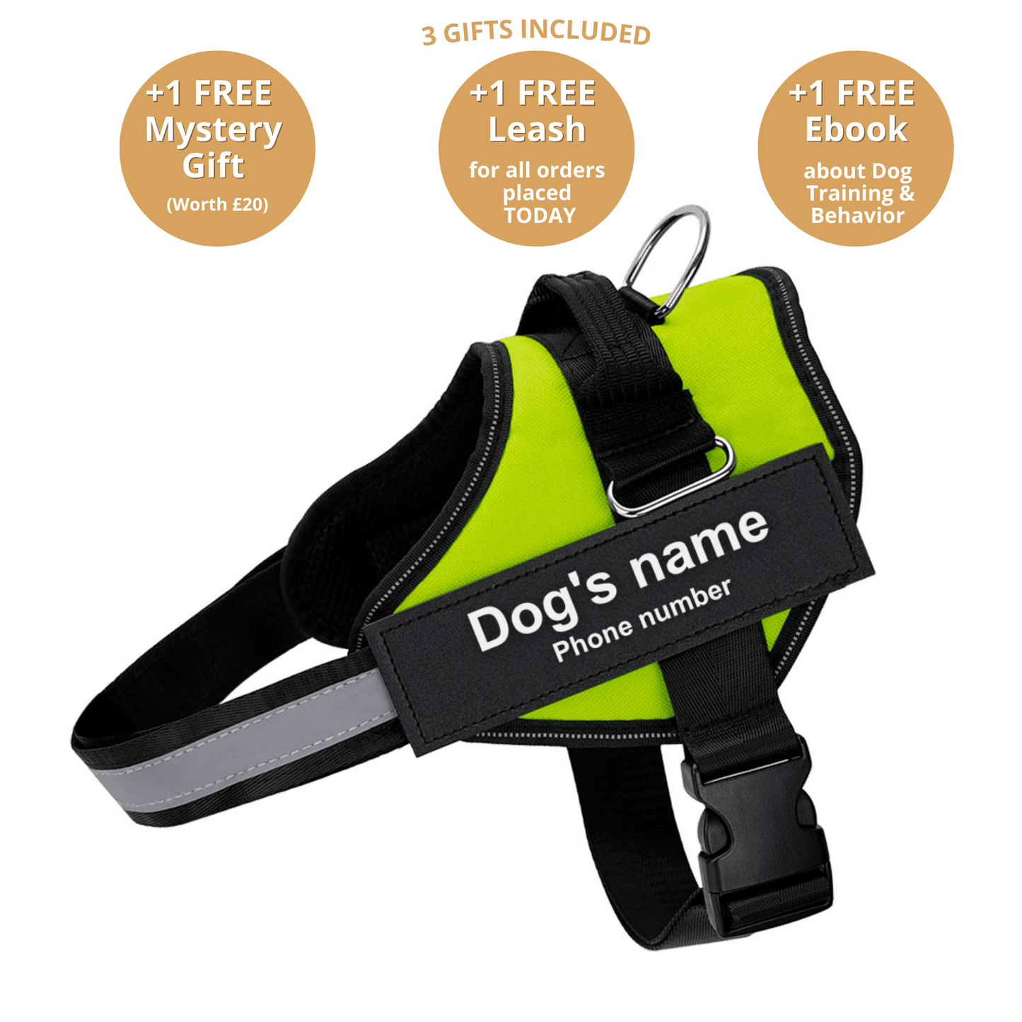 Personalized No-Pull Dog Harness  Waterproof, Reflective & Customizable