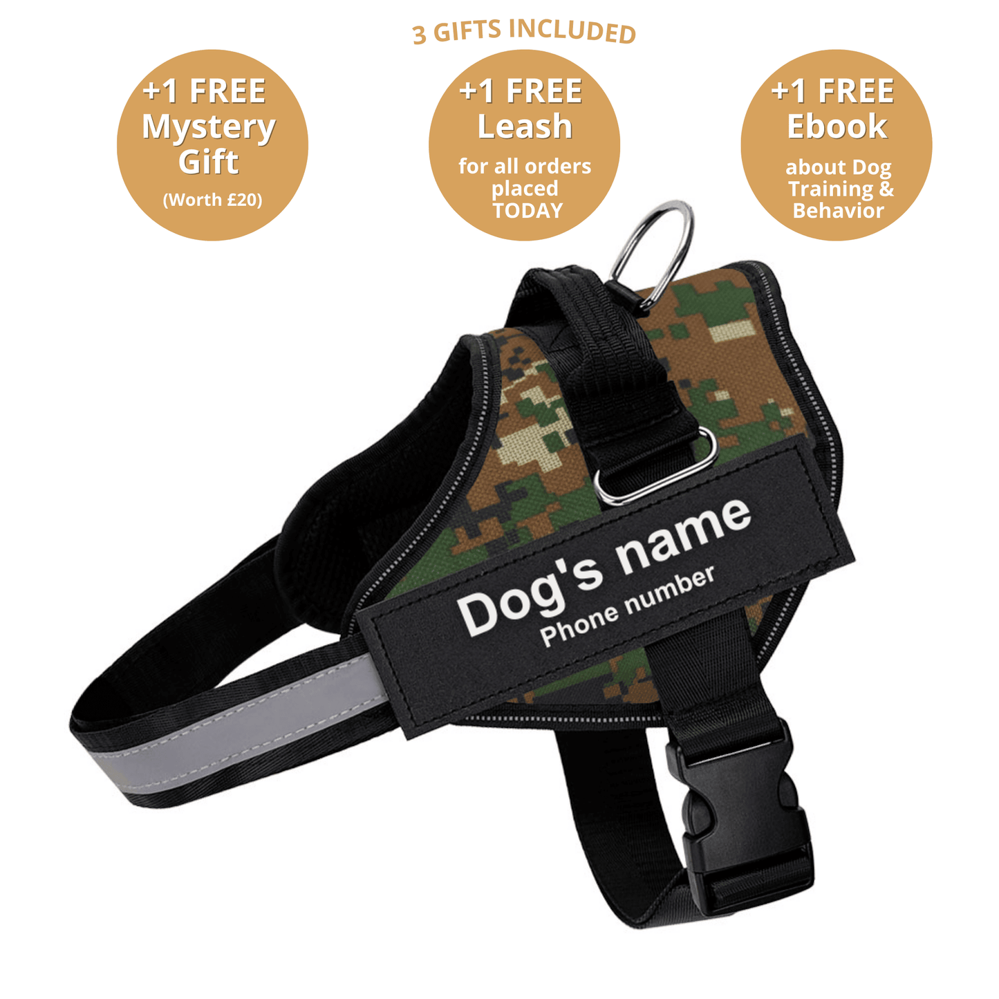 Personalized No-Pull Dog Harness  Waterproof, Reflective & Customizable