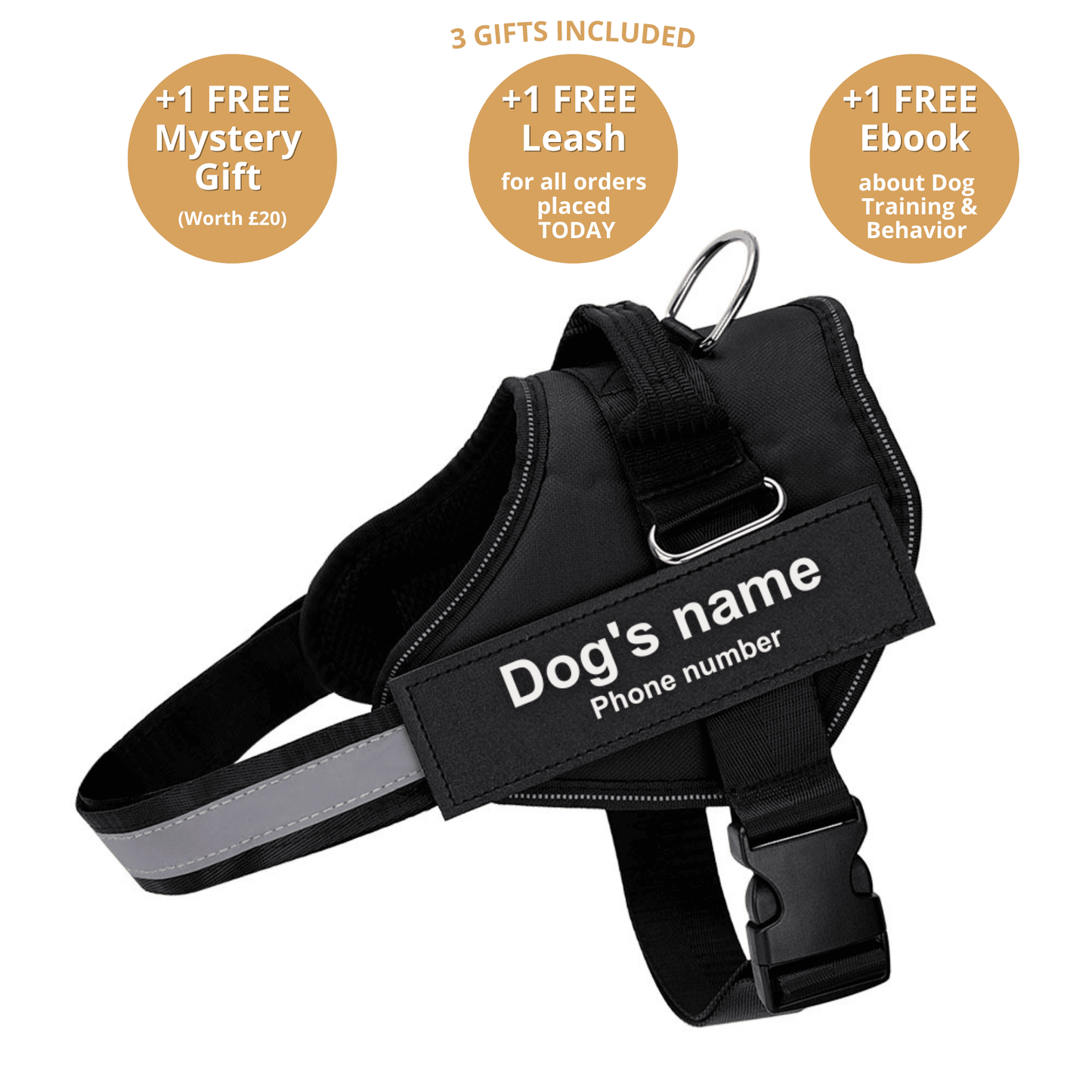 Personalized No-Pull Dog Harness  Waterproof, Reflective & Customizable