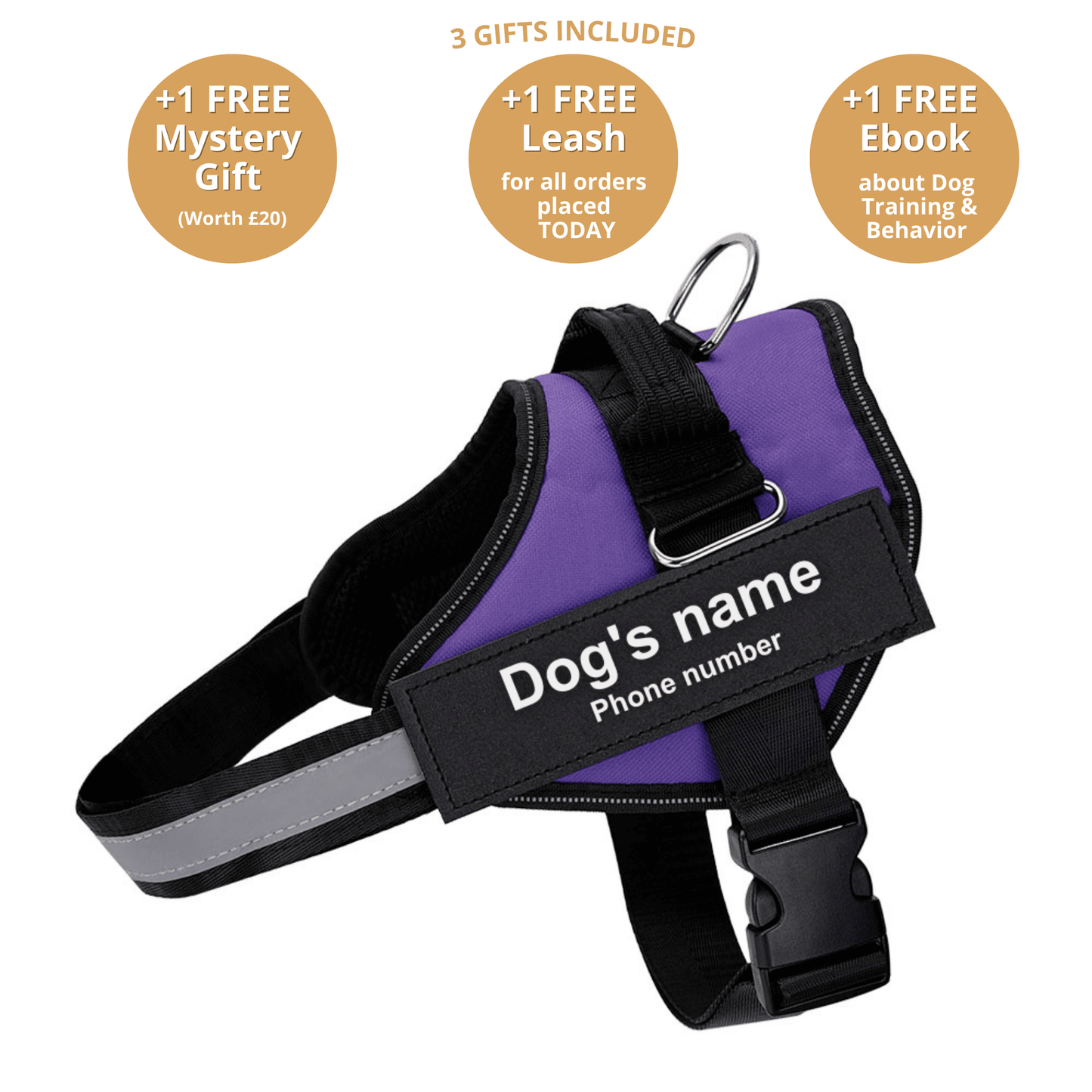 Personalized No-Pull Dog Harness  Waterproof, Reflective & Customizable