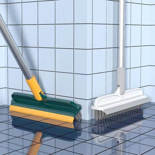 2-in-1 Floor Scrub Brush  V-Shaped Bristles & Rotating Head