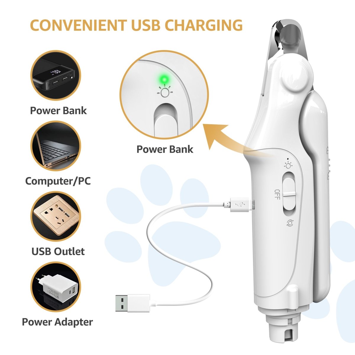 2 in 1 Dog Nail Clipper & Grinder with LED Light
