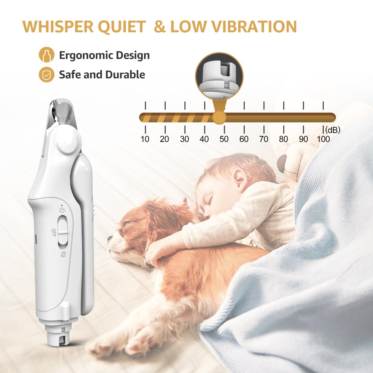 2 in 1 Dog Nail Clipper & Grinder with LED Light