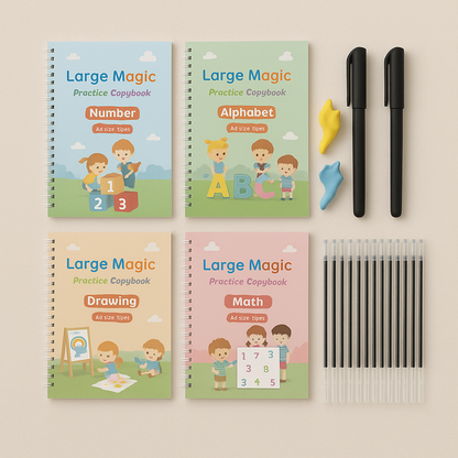 (done) Calligraphy Practice Book Set for Kids | Montessori Preschool Workbook