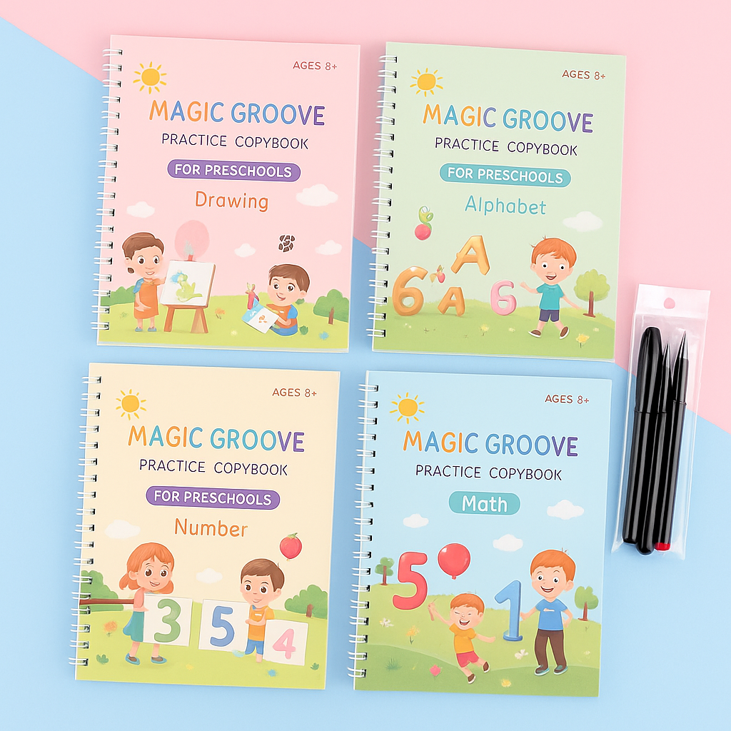 (done) Calligraphy Practice Book Set for Kids | Montessori Preschool Workbook