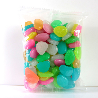 Phosphorescent Garden Pebbles, Colorful Glow Stones