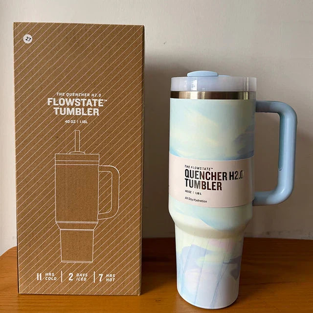 Insulated Stainless Steel Travel Mug, Large 40oz with Handle and Leak-Proof Lid