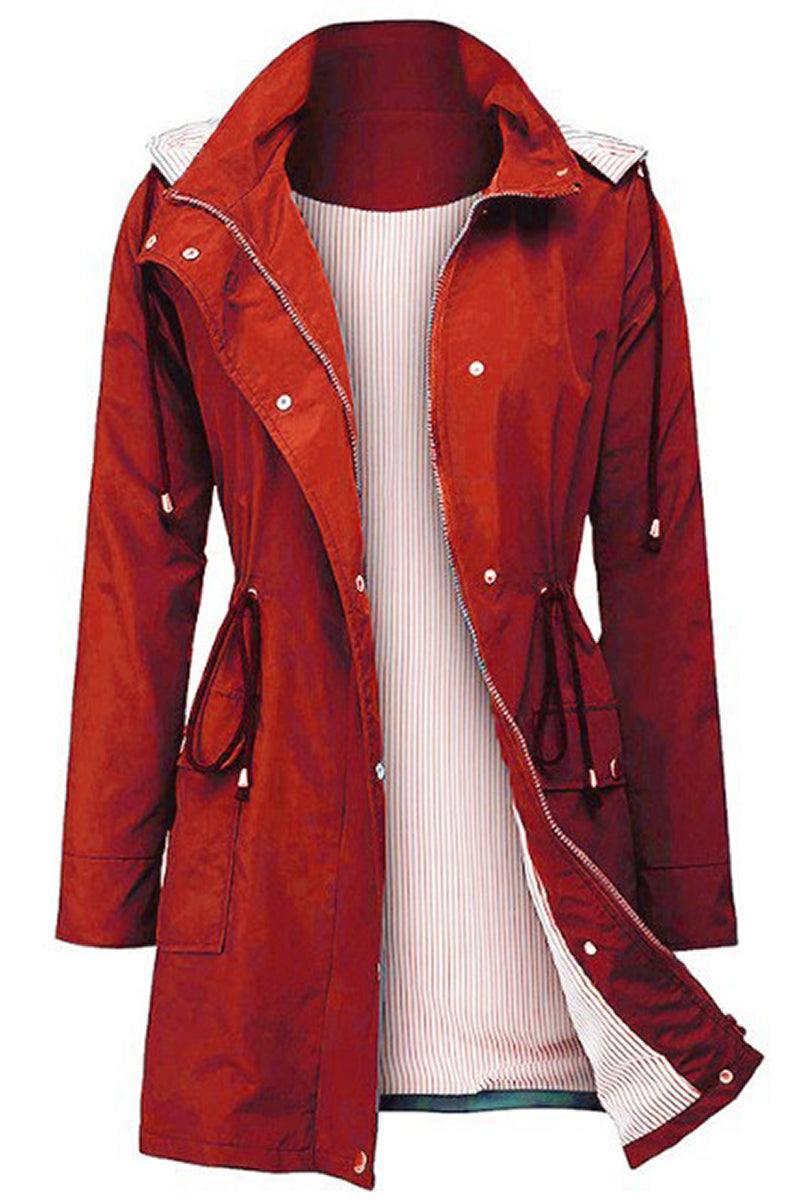 Women's Striped Windbreaker with Hood | Waterproof