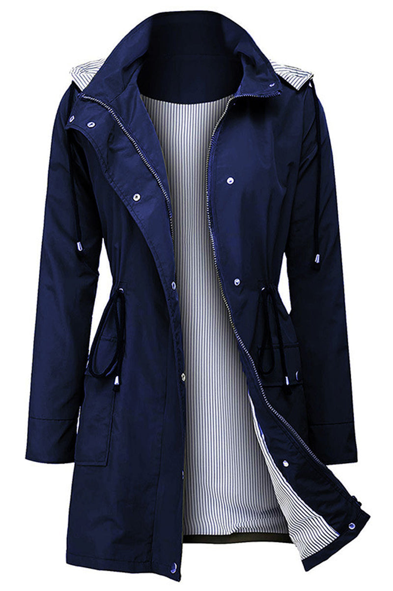 Women's Striped Windbreaker with Hood | Waterproof
