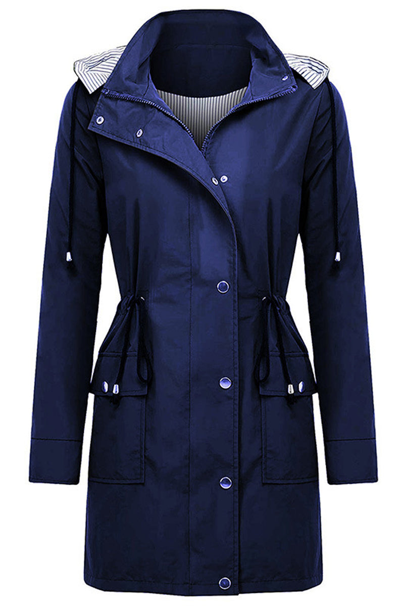 Women's Striped Windbreaker with Hood | Waterproof