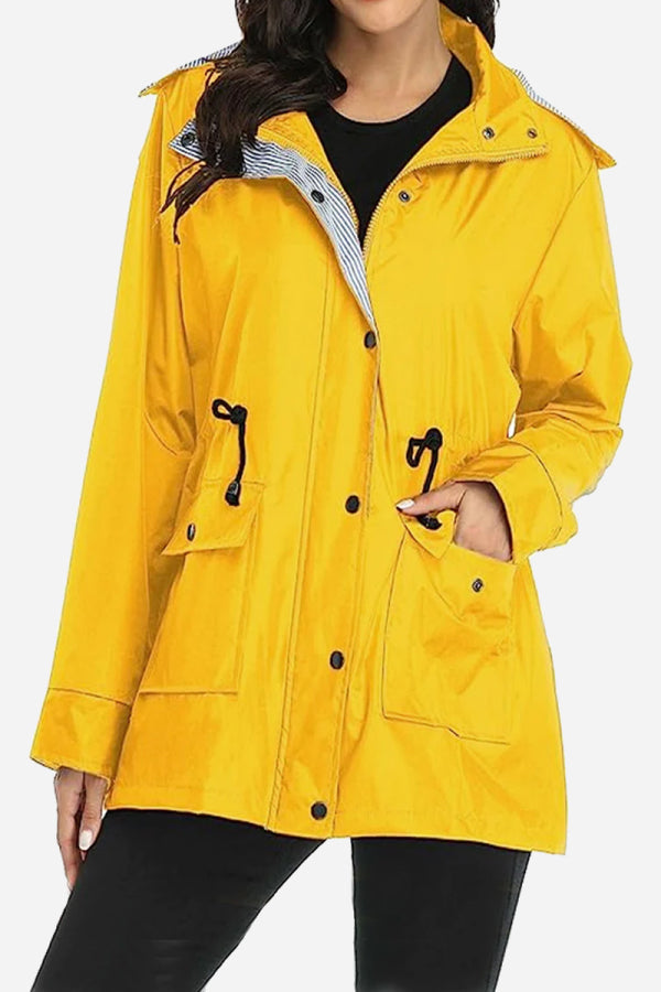 Women's Striped Windbreaker with Hood | Waterproof