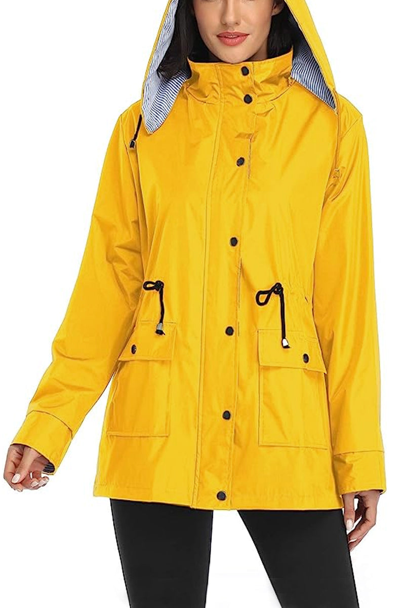 Women's Striped Windbreaker with Hood | Waterproof