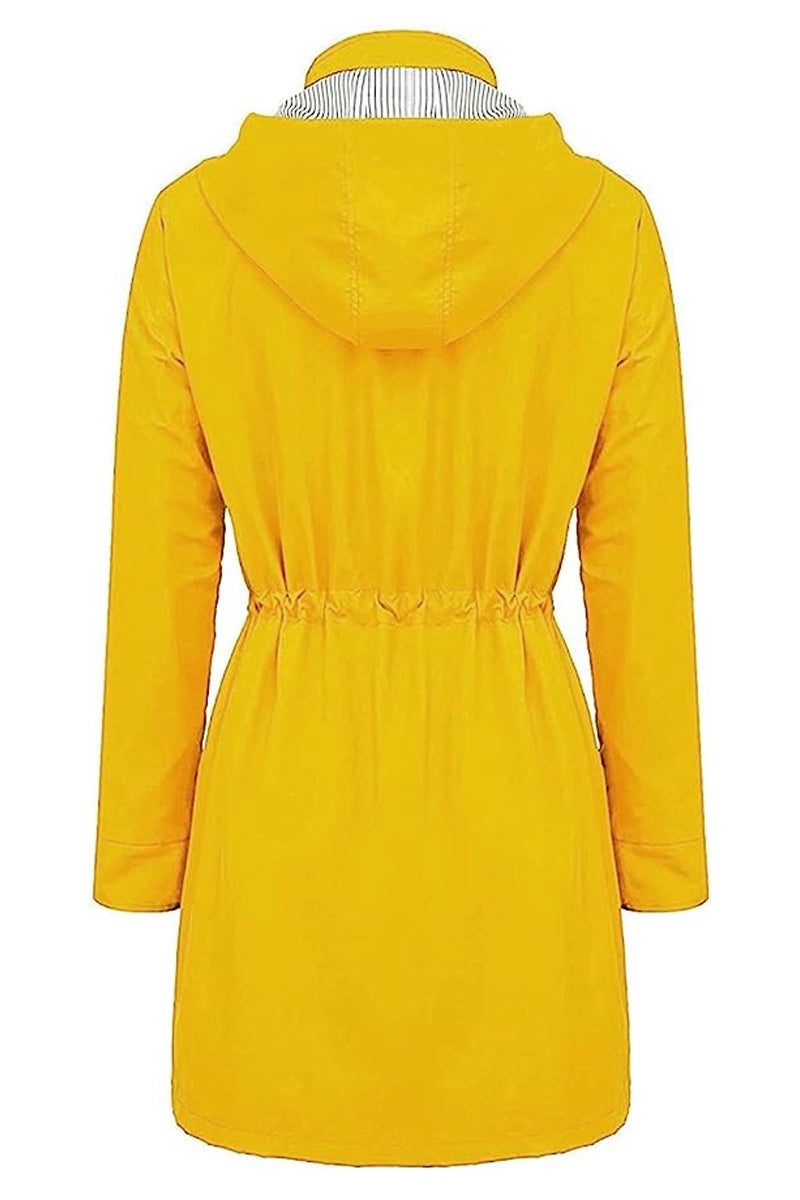 Coupe-vent rayé à capuche pour femme | Imperméable