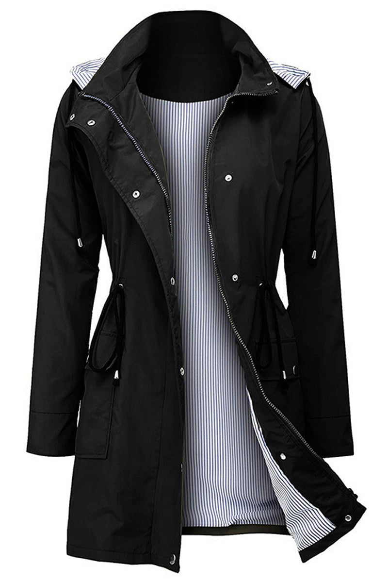 Women's Striped Windbreaker with Hood | Waterproof