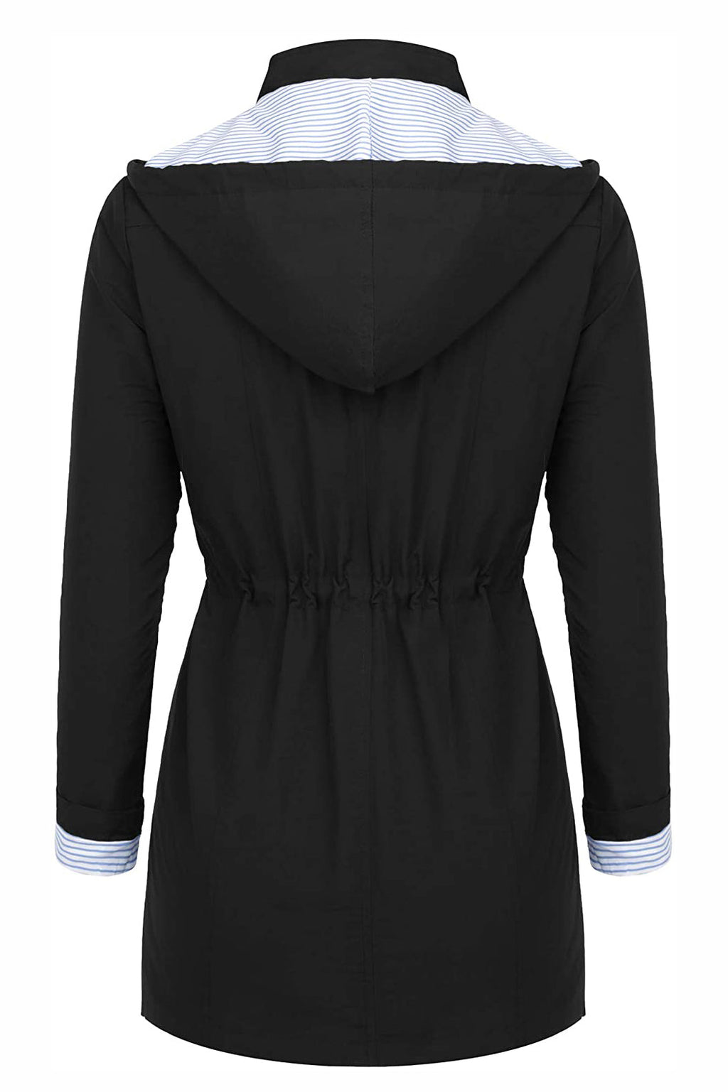 Coupe-vent rayé à capuche pour femme | Imperméable