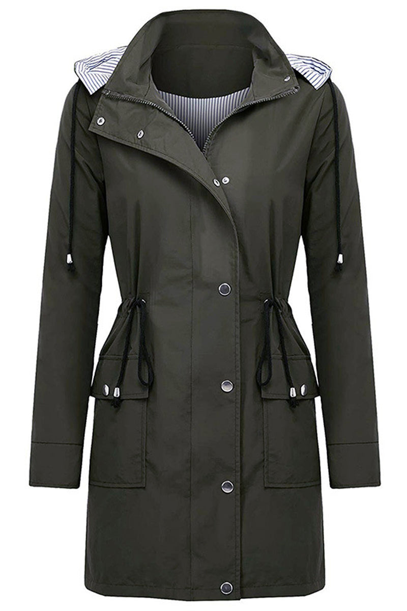 Women's Striped Windbreaker with Hood | Waterproof