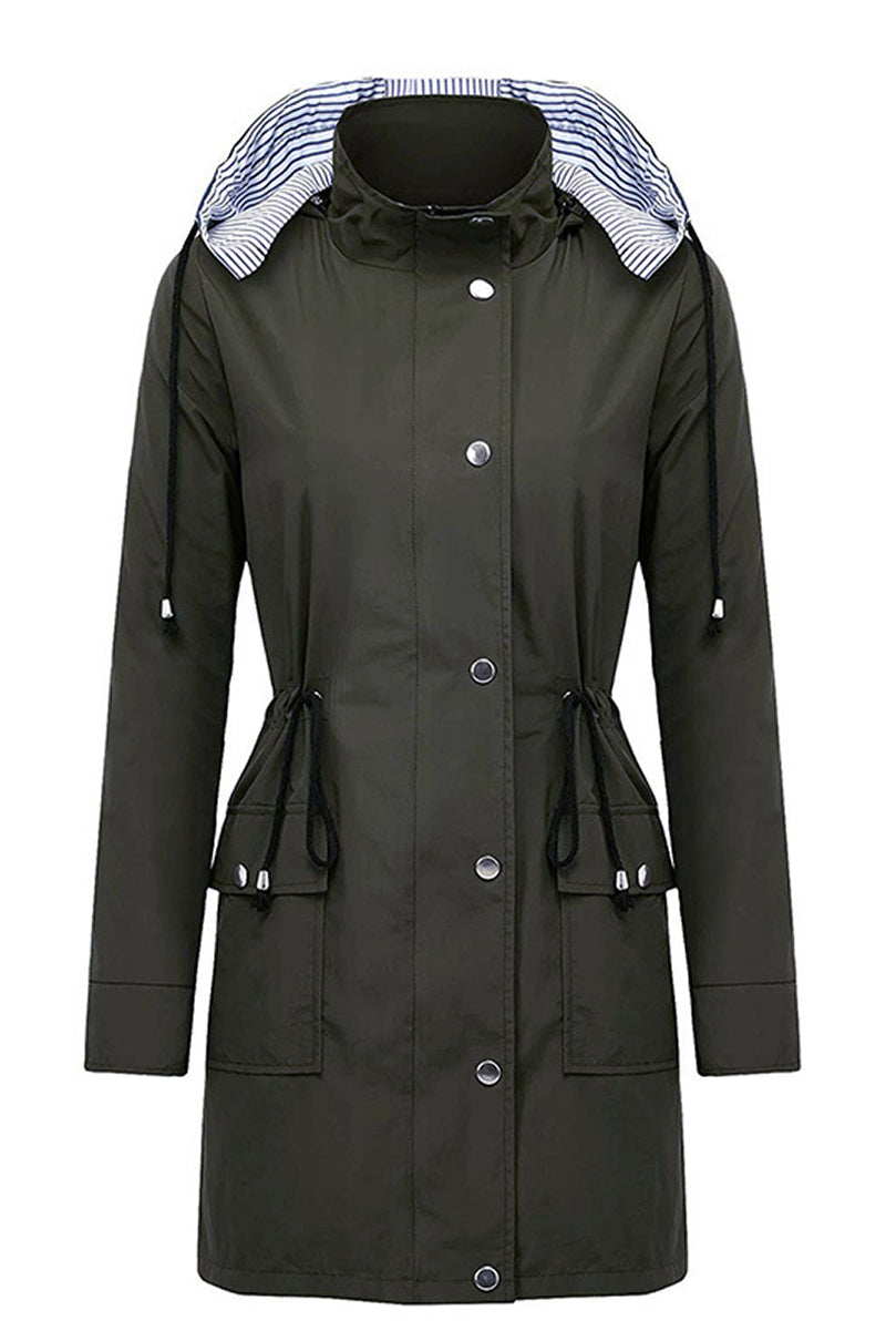 Women's Striped Windbreaker with Hood | Waterproof
