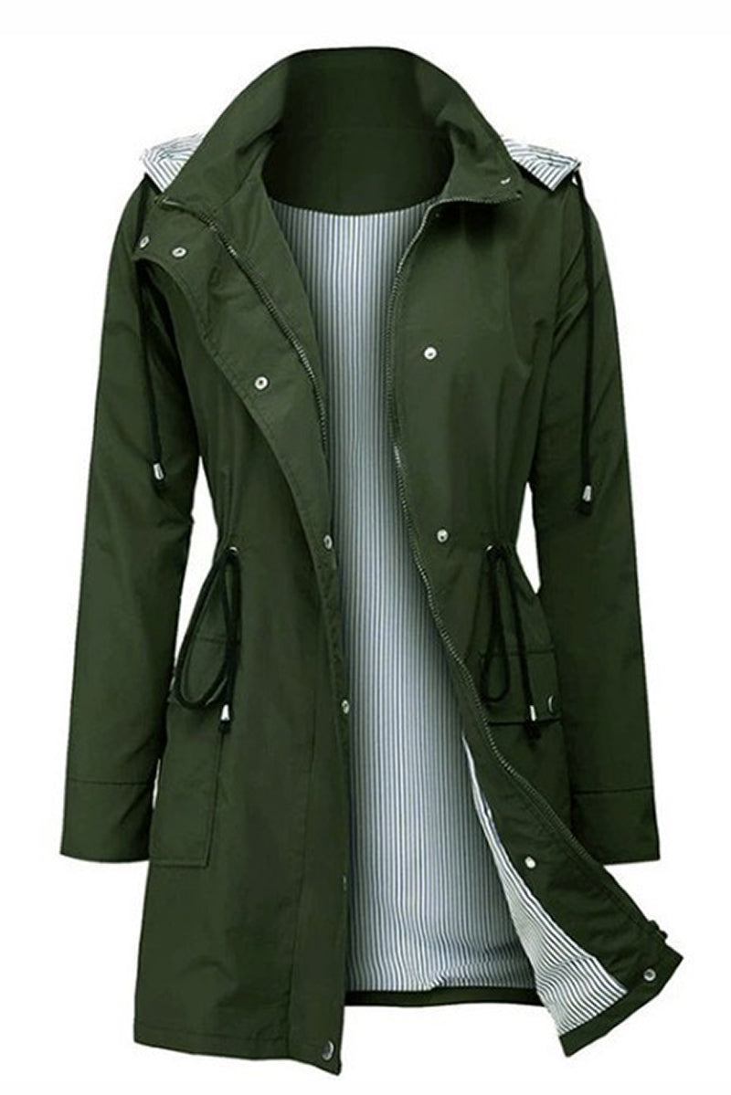 Women's Striped Windbreaker with Hood | Waterproof