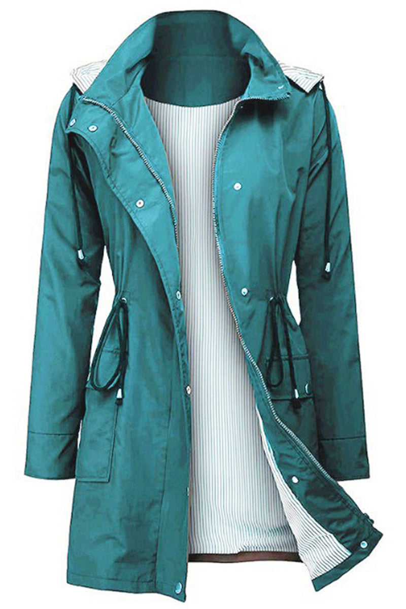 Women's Striped Windbreaker with Hood | Waterproof