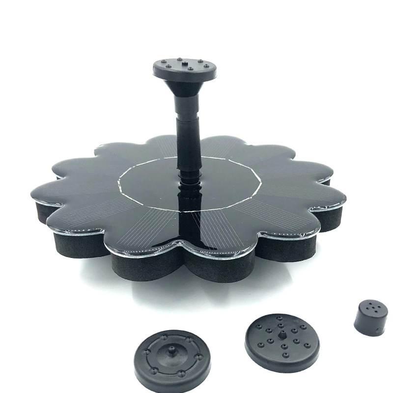 Solar-Activated Water Fountain, Decorative Flower Design for Gardens and Pools