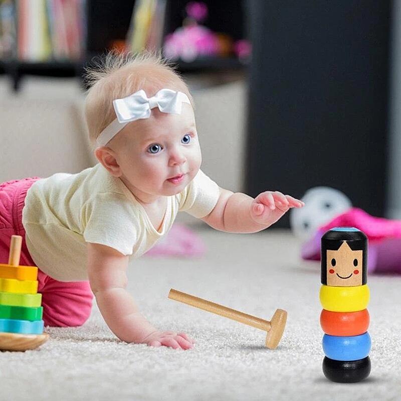 Wooden Magic Toy  Unbreakable Bouncing Doll
