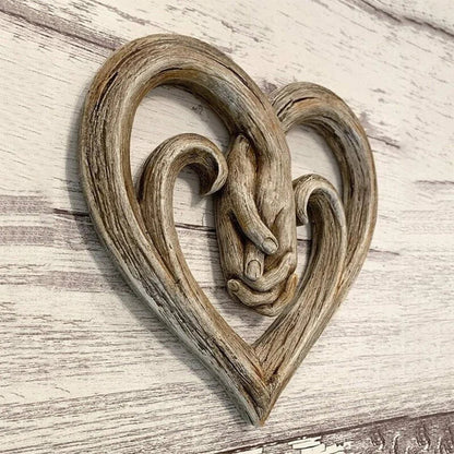 Heart-Shaped Wooden Wall Art, Rustic Charm