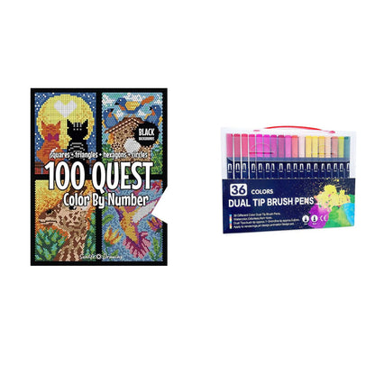 Colour By Numbers Mosaic Book Set 100-Page Artistic Activity