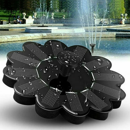 Solar-Activated Water Fountain, Decorative Flower Design for Gardens and Pools
