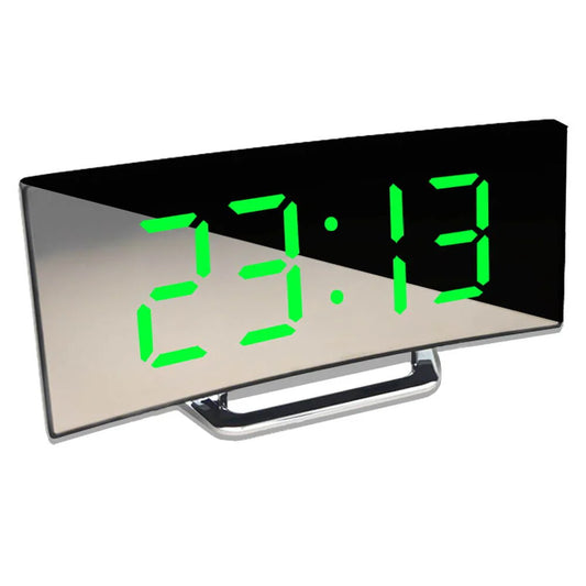 Curved LED Digital Alarm Clock, Sleek Modern Design