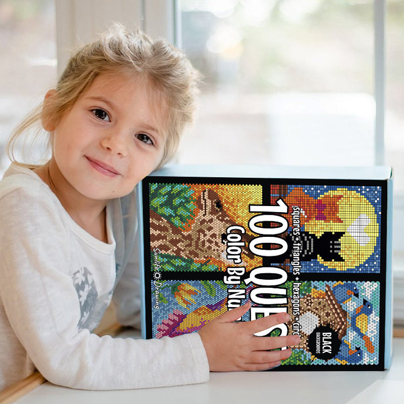 Livre de mosaïque à colorier par numéros, 100 pages, activité artistique