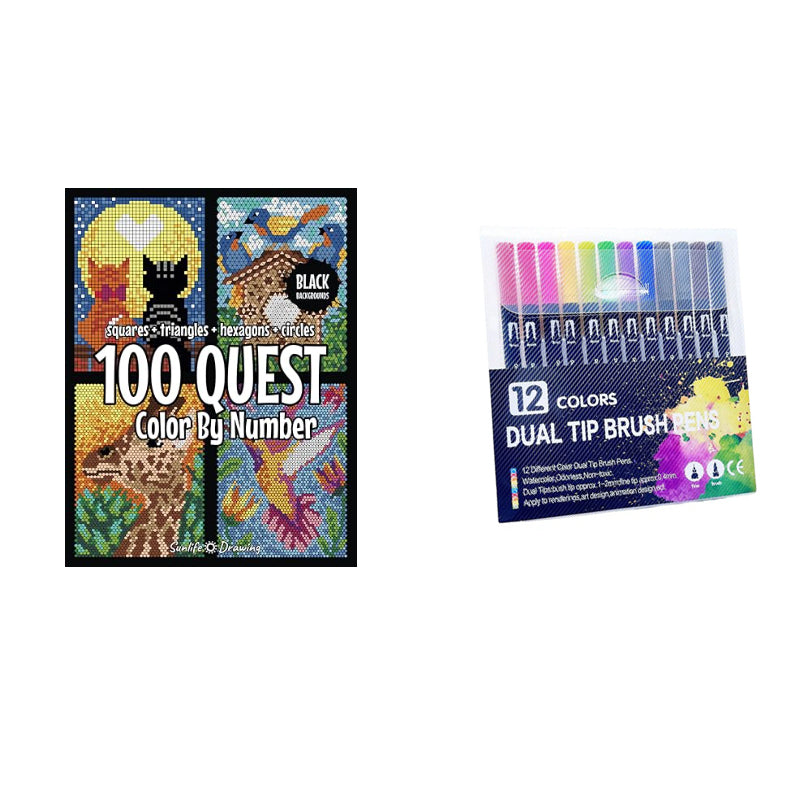 Livre de mosaïque à colorier par numéros, 100 pages, activité artistique