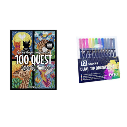 Colour By Numbers Mosaic Book Set 100-Page Artistic Activity