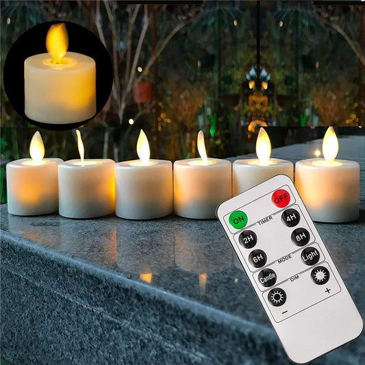 Ambient LED Candle Set, Flickering Flame Effect