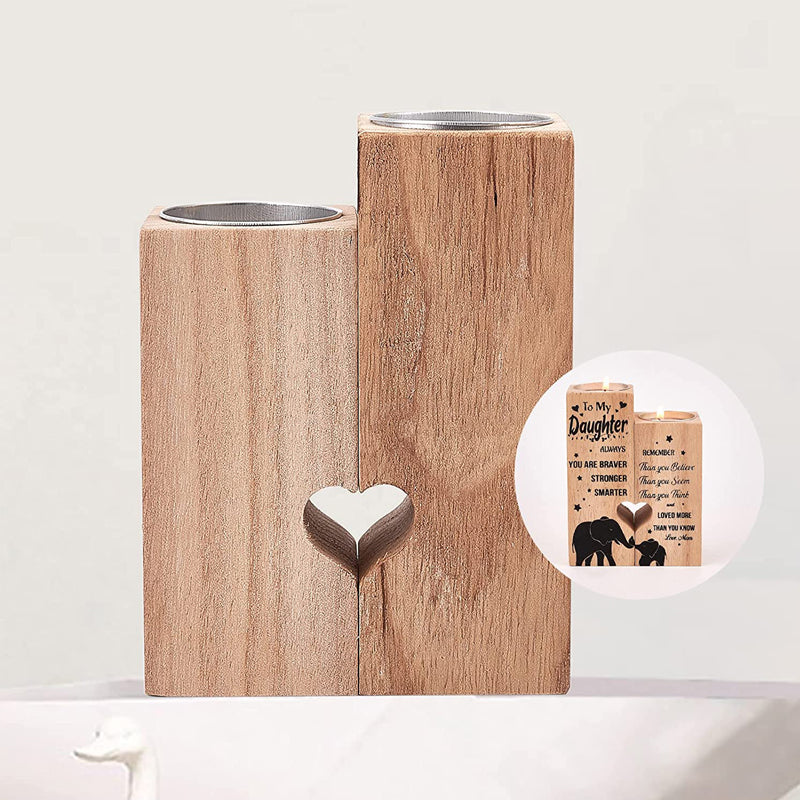 Wooden Friendship Candle Holder Gift Decor