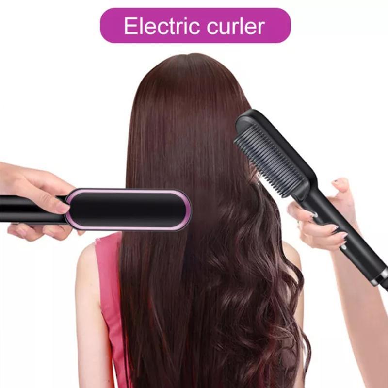 Hair Straightener Brush Frizz Control & Silky Smooth Finish