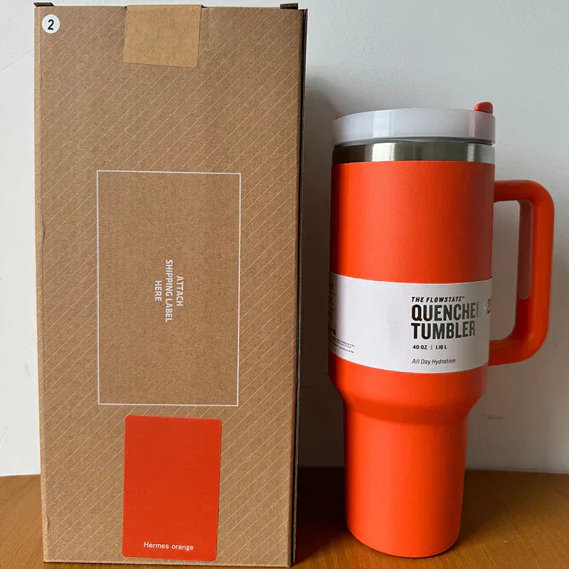 Insulated Stainless Steel Travel Mug, Large 40oz with Handle and Leak-Proof Lid
