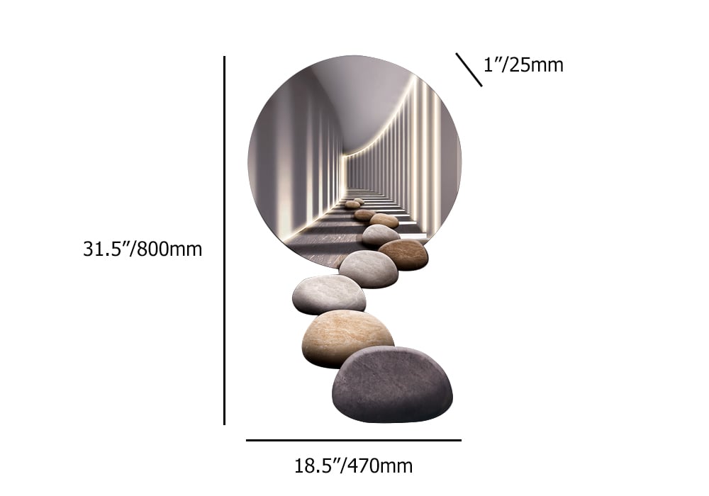 LED Wall Art With Stone Abstract Design  Modern Acrylic Decor