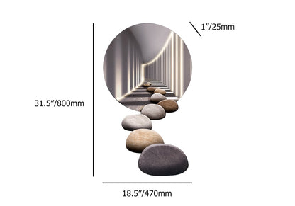 LED Wall Art With Stone Abstract Design  Modern Acrylic Decor