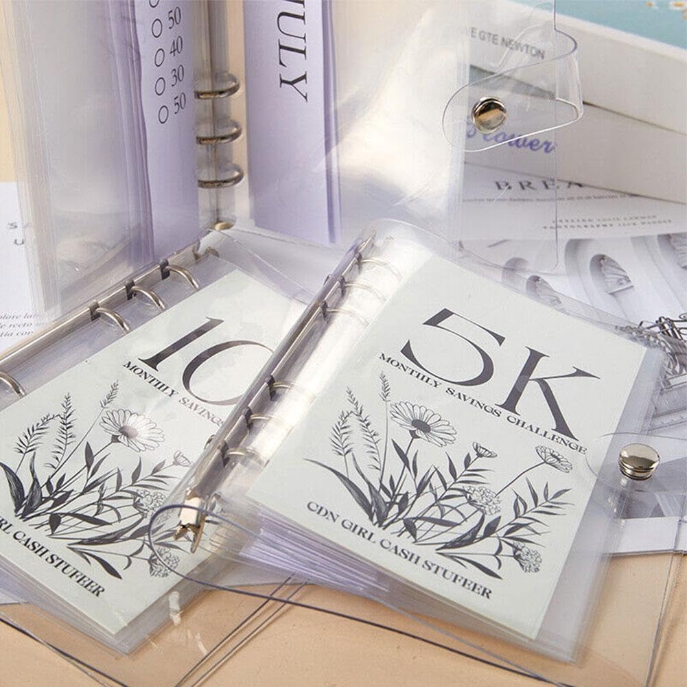 Classeur à feuilles mobiles en PVC avec enveloppes de 12 mois pour économiser de l'argent