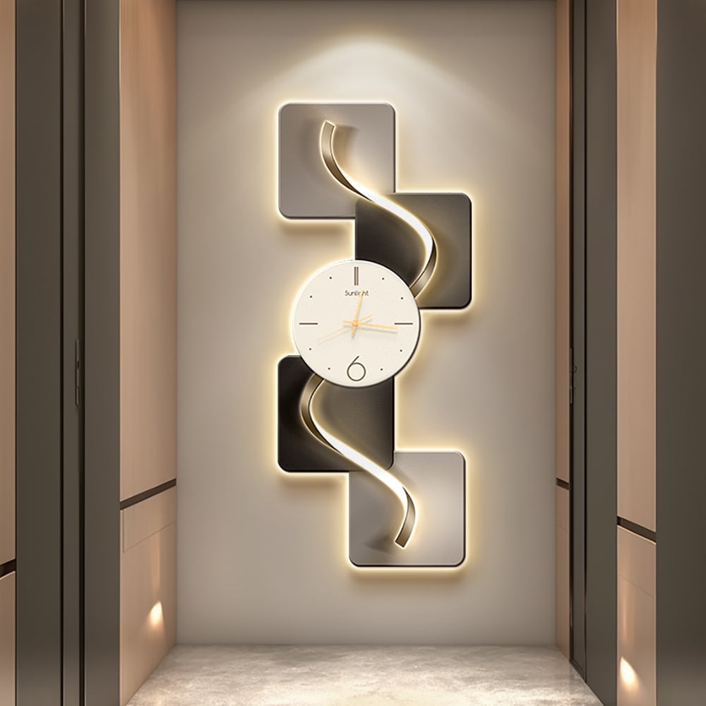 Large Geometric Wall Clock  Silent Movement Design